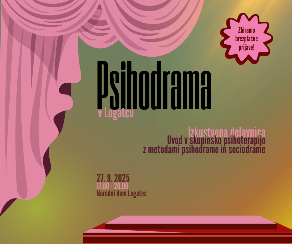 Psihodrama vabilo - Logatec, 27. september.