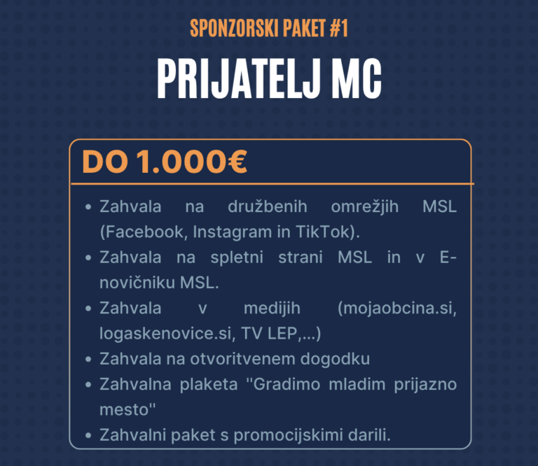 Projekt: MCL - Sponzorski paket #1 (Grafika in opis)